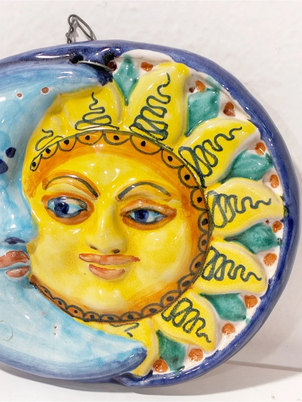 Ceramic Handmade Celestial Sun Moon Wall Hanging Decor